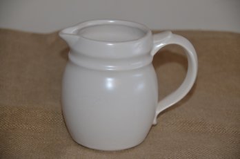 (#10) Vintage McCoy #127 White Ceramic Pottery Pitcher