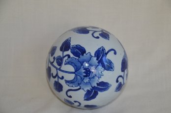 43) Ceramic 6.5' Blue & White Decorative Home Display Ball Approx. 6.5'