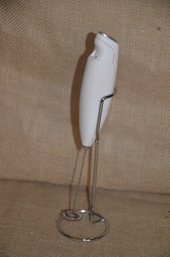 (#104) Zulay Battery Operated Milk Frother Handheld Foam Maker With Stand - Works