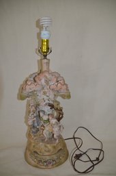 20) Ceramic Figural Hand Painted Ardalt Japan Lenwile China Table Lamp ( Missing Hand)