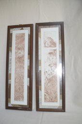 141) Pair Of Framed AP Sketched By Heffner 7x22 SLICE OF SUMMER And SLICE OF SUMMER II