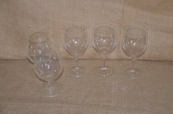 (#107) Stemmed Wine Glasses Lot Of 5