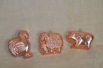(#84) Copper Mold Wall Hanging Lamb / Rooster / Pig 4'