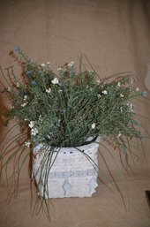(#238) Wicker Basket Artificial Flower Arrangement Wall Hanging