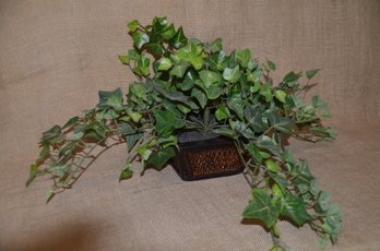 (#239) Wood Planter Artificial Ivy