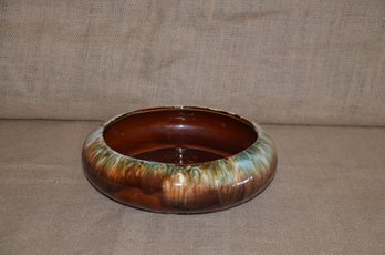 (#15) Vintage USA Brown Drip Glazed Shallow Bonsai Jade Planter