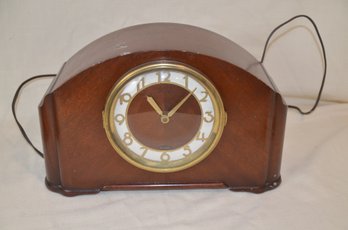 81) Antique Electric Seth Thomas Simsbury 1-E Mantle Clock With Chimes Wood Case - Chimes