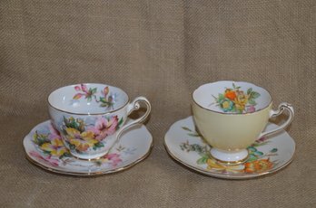 88) Royal Standard Fine Bone China Floral Tea Cup Sets (2)