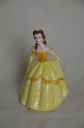 68) Beauty & The Beast Belle In Yellow Dress Porcelain Figurine 7'h