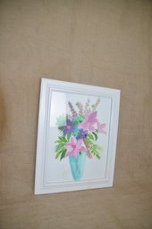 (#242) Framed Water Color Floral Arrangement