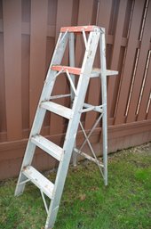(#6) Sears 58'H Aluminum Ladder Open Bottom 32'