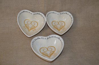 (#134) Ceramic Heart Shape Dipping Bowls Bible Verses (3)