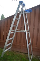 (#7) Werner Aluminum 92'H Ladder (bottom Opens To 54' Wide)