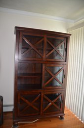 Wood Slide Door Display Curio China Cabinet