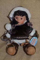 (#89)  Alaskan Friends Designed In Arctic Circle Doll With Plastic Face 14'H