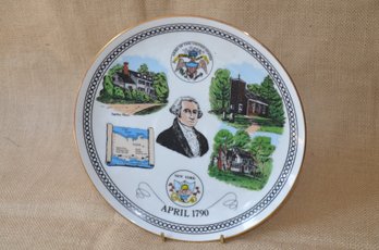 (#25) Decorative Plate Town Of Islip Long Island 200th Anniversary Of President George Washing Historic