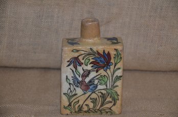 (#22) Hand Painted Pottery Square Jug 6'H
