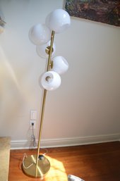 Gold Tone Floor Standing Light 5 Globels 60'H