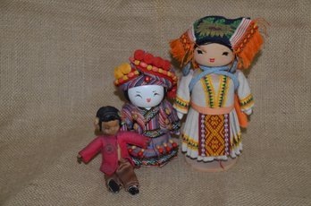 (#91) Asian Handmade Dolls Wood Faces (3)