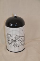 87) Disney Winnie The Pooh Classic Sketch Ceramic Cookie Jar With Lid ( See Description And Pictures)