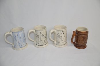 (#57) Ceramic Mugs Lot Of 4