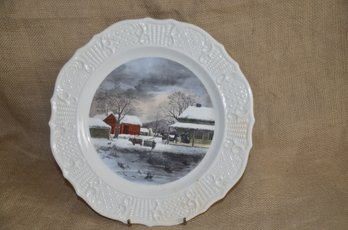 97) Home To Thanksgiving Currier & Ives Reproduction Americana Series 10' Plate