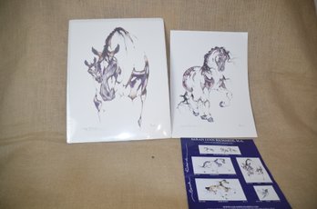 (#155) Limited Signed Lithograph Horse Prints Sarah Lynn Richards MERLOT 15x11.5 ~ 799/1500 PEEK 14.5x10.5