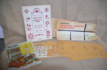 (#86) Vintage Border Stencil Designs / Stencil Paper / Folk Art Book