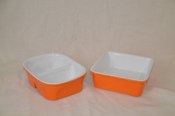91) Denmark Porcelain Bake & Store Oven Microwave Safe Individual Casserole Dish ( See Descrip. Detail)