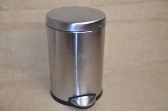 (#45) Small Chrome Garbage Pail By Simplehuman 11.5'height