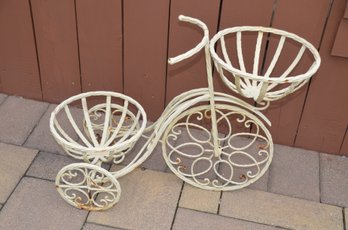 (#14) Metal Bicycle Planter (9' Plant Fits In Basket)
