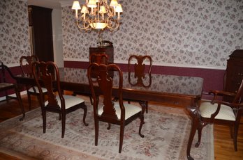 Thomasville Dining Table And 6 Chairs 2 Leaves