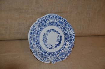 (#27) Asian Andrea By Sadek Blue & White Decorative Plate 9.5'