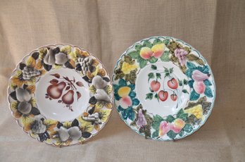 (#29) Hand Painted 12' In Italy Majolica Fruit Dish Ceramic Pottery Platters