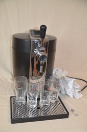 94) Krups Beer Tender VB50 With Spigot And Tray And 4 Heineken Beer Drinking Glasses