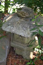 Cement Weathered Asian Pagoda ( Missing One Leg) Approx. 24'H ( See Description)