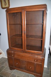 (#4) Antique 1920's Art Deco Arts & Crafts Mayfair House Wood China Cabinet Hutch