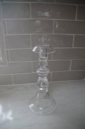 Glass Candle Stick Holder 9.5'h