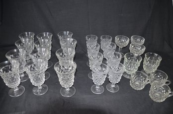 13) Vintage Fostoria American Clear Glass Drinking Glasses ( See Description)