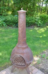 40) Cast Iron Metal Potbelly Chimenea Three Legs - Heavy 51'H