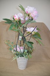 (#165) Large Artificial Flower Arrangement Ceramic Planter 27'H