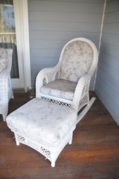 Outdoor Wicker Resin Rocking Chair With Ottoman