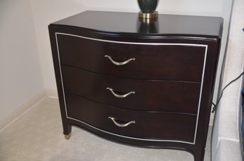 Bernhardt Dark Espresso Night Stand End Table Satin Nickel Hardware ( Matching Night Stand On Auction)