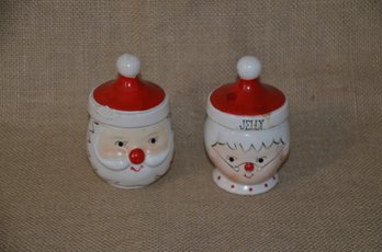 (#158) Vintage Commodore Santa Christmas Condiment Jar Japan Jam & Jelly Santa