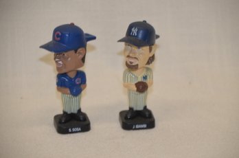 314) Mini Bobblehead Lot Of 2 Fotoball 2002 KF Holdings NY Yankee J. Giambi And S. Sosa