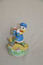 83) Musical Donald Duck Porcelain Figurine Works 7'H