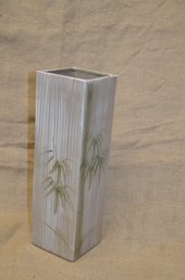 (#24) Lida's Japan Ceramic Bamboo Design Greenish Vase 12'H