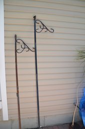 37) Garden Metal Shepherd Hook Pole Decorative Hook 71'H And 83'H Plant Hanger