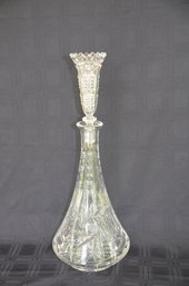 65) Crystal Glass Decanter 20'H With Stopper