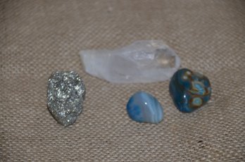 (#99) Crystal Mineral Gem Stone And Bluish Green Gem